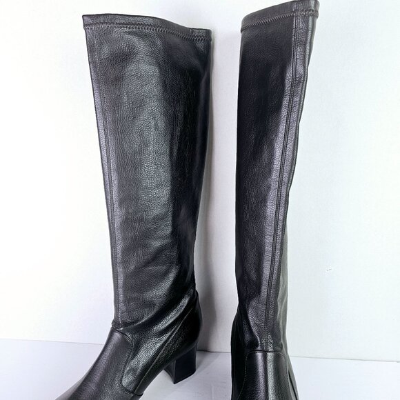 Prevata Tall Brown Nappa Leather Block Heel Pull-on Boot, Italy, $485 MSRP, Sz 9 - Picture 2 of 12